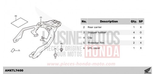 KIT,RR CARRIER (AL) *NH460M* ADV750R de 2024
